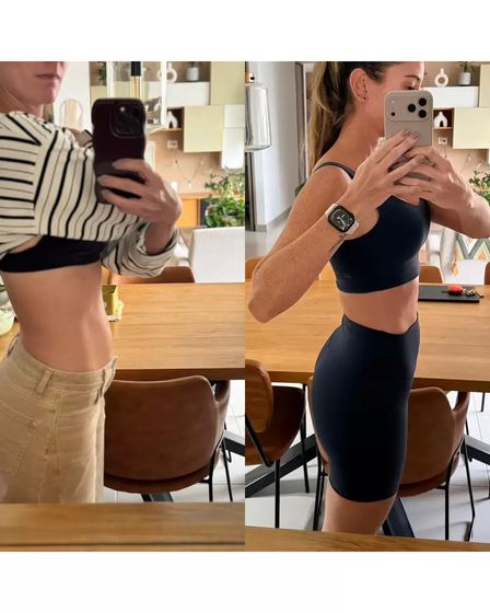 Antes y después de una participante, con el abdomen menos inflamado.